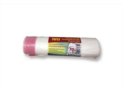 Vrecia na odpadky so zaťahovacím mechanizmom, 70 l, 15 ks, "Tuti"