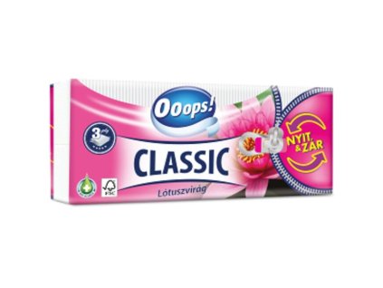 Papierové vreckovky, 3-vrstvové, OOPS! Classic Box Lotusflower, 90 ks