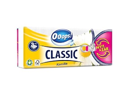 Papierové vreckovky, 3-vrstvové, OOPS! Classic Box Camomille, 90 ks