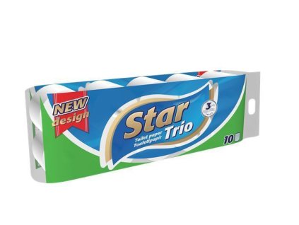 Toaletný papier, 3-vrstvový, 10 kotúčov, "Star Trio"