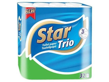 Toaletný papier, 3 vrstvový, 32 kotúčov, "Star Trio"