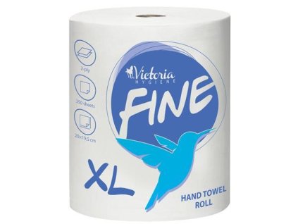 Papierové utierky, kotúčové, 2-vrstvové, 350 listov, VICTORIA HYGIENE " Fine XL"