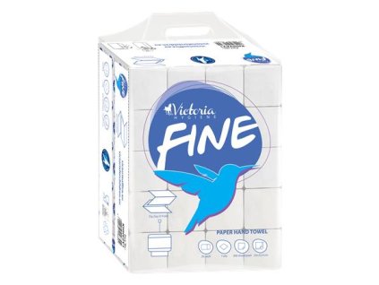 Papierové utierky, Z/V ohyb, 1-vrstvové, 300 listov, VICTORIA "FINE", biele
