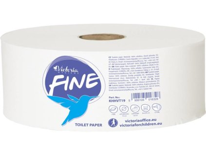 Toaletný papier, 2-vrstvový, priemer 19 cm, VICTORIA "Fine Mini Jumbo", biely