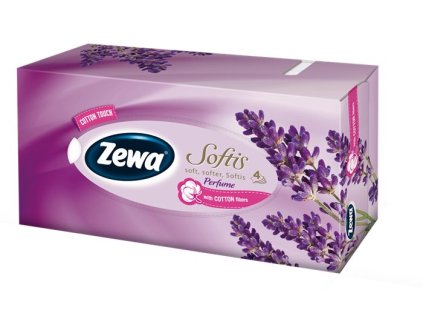 Kozmetické utierky, 4 vrstvy, 80 ks, ZEWA "Softis", vzor: levandula