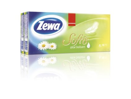 Papierové vreckovky, 4 vrstvy, 10x9 ks, ZEWA "Softis", aloe balsam