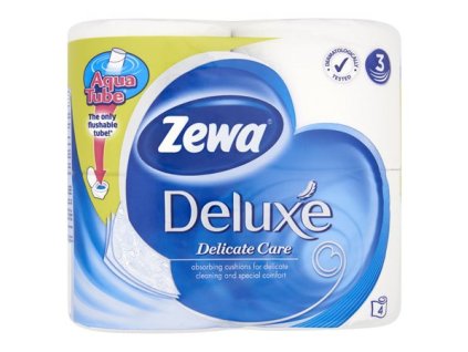 Toaletný papier, 3 vrstvový, 4 kotúče/bal, ZEWA "Deluxe", biely