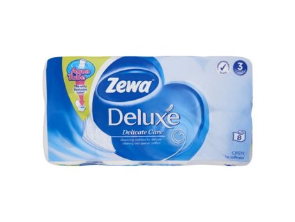 Toaletný papier, 3 vrstvový, 8 kotúčov/bal, ZEWA "Deluxe", biely