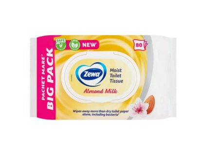 Toaletný papier, vlhčený, 80 ks, ZEWA, mandľové mlieko