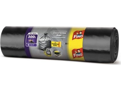 Vrecia zaväzovacie FINO na ťažký odpad 300 ?, 70 mic., 135 x 146 cm, čierne (6 ks)