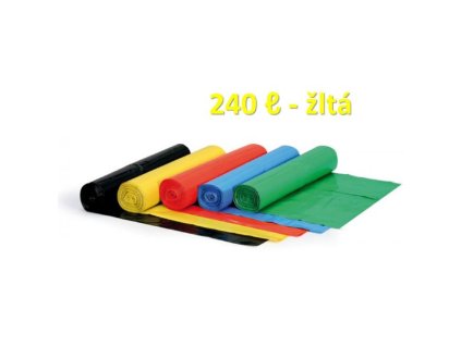 Vrece 240 l, 80 mic. 100 x 125 cm, žlté (1ks)
