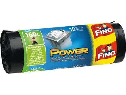 Vrecia zaväzovacie FINO Power 160 l, 45 mic., 91 x 110 cm, čierne (10 ks)