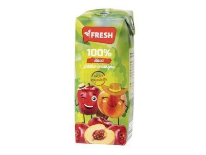 Džús jablko-broskyňa 100% 250ml FRESH