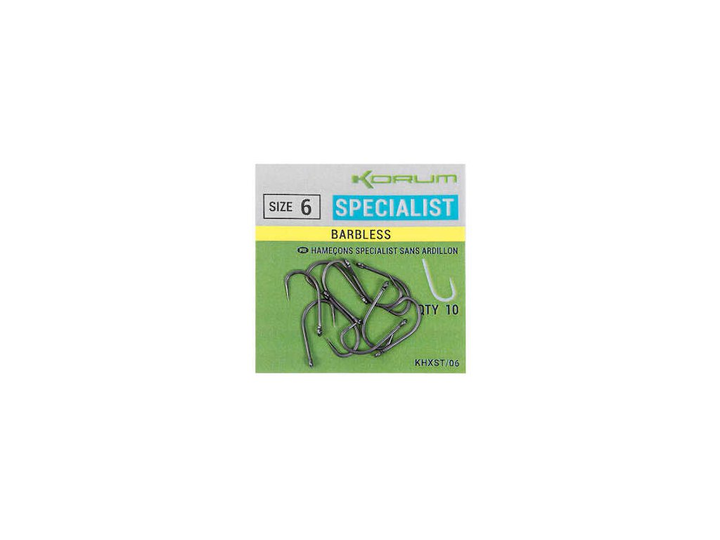 Korum XPERT SPECIALIST BARBLESS HOOKS - SIZE 14HBKfishing