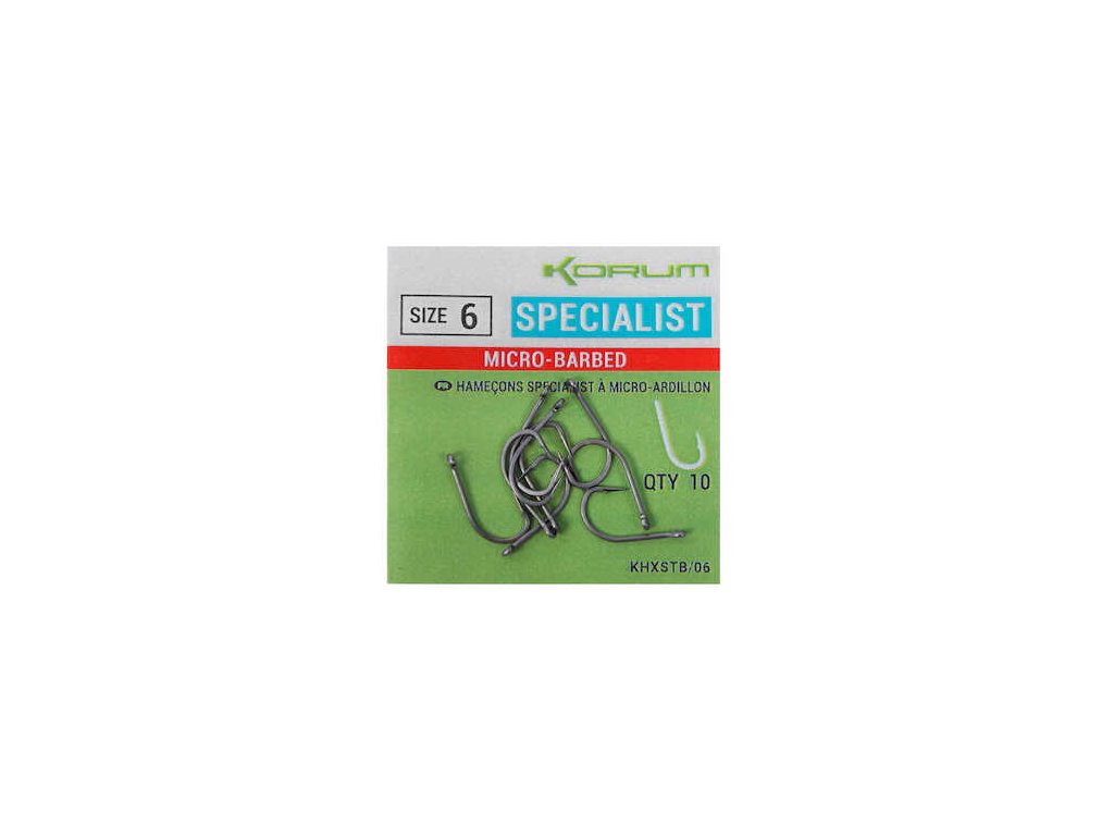 Korum XPERT SPECIALIST MICRO BARBED HOOKS - SIZE 10HBKfishing