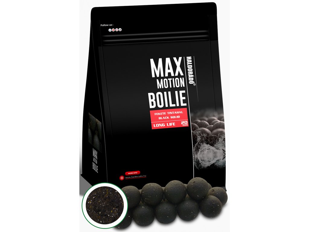 Haldorádó MAX MOTION Boilie Long Life 20 mm - Fekete TintahalHBKfishing