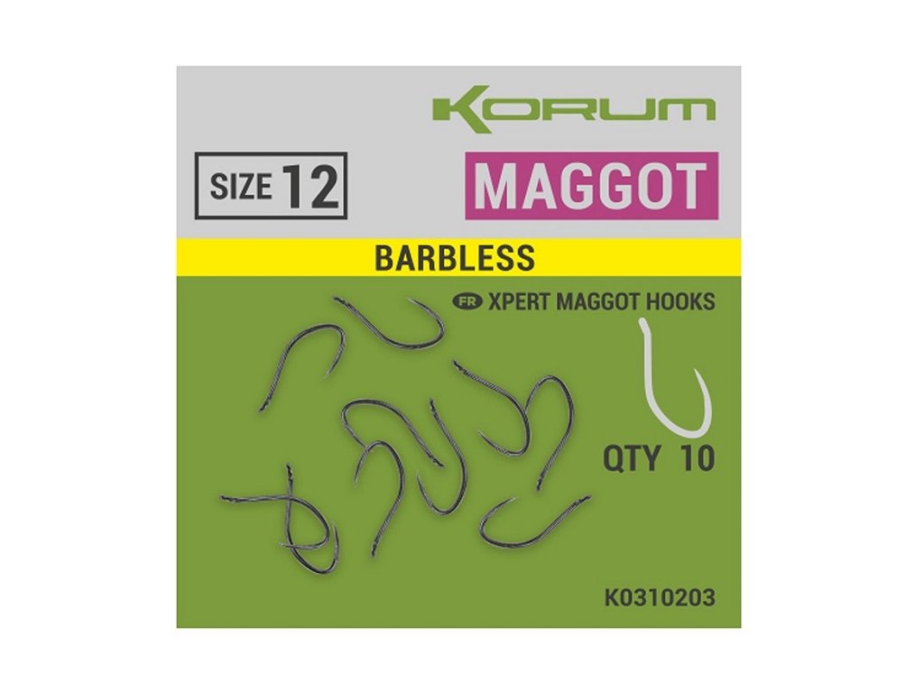 Korum XPERT MAGGOT  BARBLESS HOOKS - SIZE 14HBKfishing