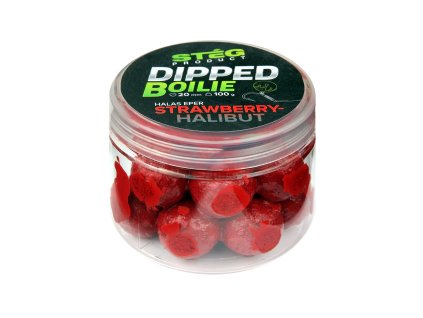 Stég Dipped boilie 100g 20mm Strawberry-HalibutHBKfishing