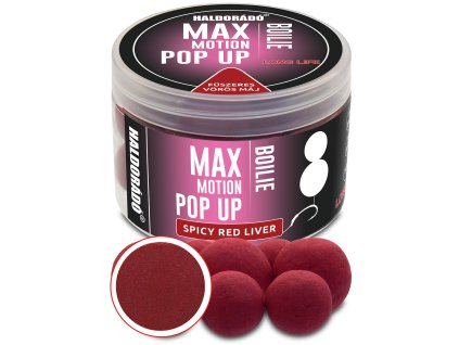 Haldorádó MAX MOTION Boilie Pop Up 16, 20 mm - Fűszeres Vörös MájHBKfishing