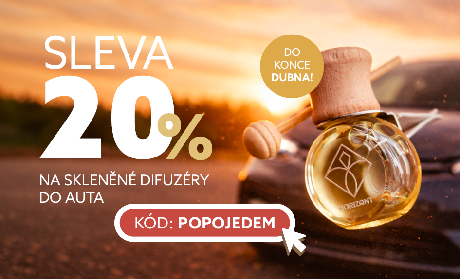 Sleva 20 % na skleněné difuzéry do auta