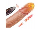 Extrémně realistický vyhřívaný vibrátor s rotačně-posuvným pohybem