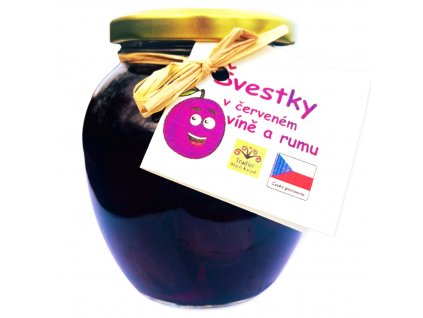 871 svestky v cervenem vine a rumu 370 ml