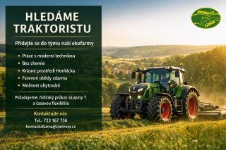 🚜 HLEDÁME TRAKTORISTU – PŘIDEJ SE K NÁM! 🌿 Miluješ přírodu, moderní techniku a chceš pracovat tam, kde má práce smysl? Pak...