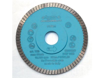SIGMA diamantový kotouč otvor 22,2 mm, tloušťka 1,3 mm, průměr: 115 mm, pro tl: 6-25 mm