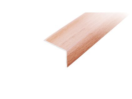 AP2 schodová lišta samolepící, hliník + dýha nelakovaná buk, 20x25 mm, 2,7 m