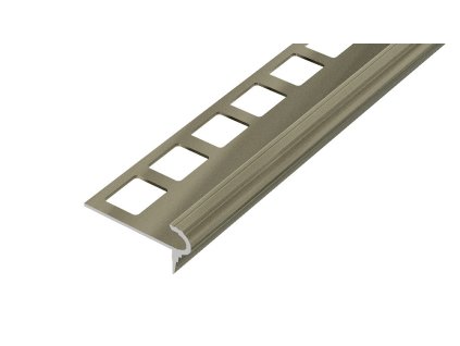 SP20 schodová lišta P dekorativní, hliník elox titan protiskluz, 12,5 mm, 3 m