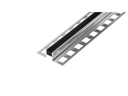 DL7/4 dilatační lišta s 1/2 výplní, nerez V2A+PU černá, 11 mm, 2,5 m