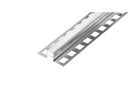 DL7/4 dilatační lišta s 1/2 výplní, nerez V2A+PU bílá, 25 mm, 2,5 m