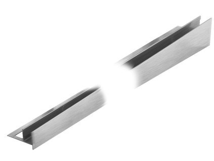 KP7/4 profil pro vsazení skla, orientace levá, nerez V2A kartáč, 13 mm, 2 m