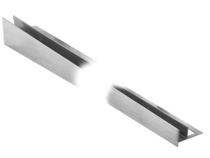 KP7/4 profil pro vsazení skla, orientace pravá, nerez V2A kartáč, 11 mm, 2 m