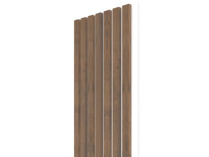 WALL CONCEPT akustický panel Dub Livingstone tabákový, bílý filc, 2750x285x21 mm