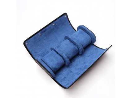 Hodinkové pouzdro - černý maskovací vzor, modrý interiér  Watch roll, watch pouch, watch case, hodinkove pouzdro, pouzdro na hodinky, cestovni pouzdro na hodinky, cestovni hodinkove pouzdro