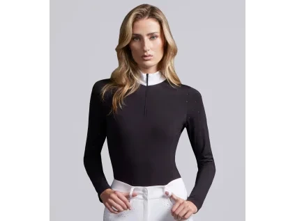 Cristalli womens long sleeve comp shirt black 1 2048x