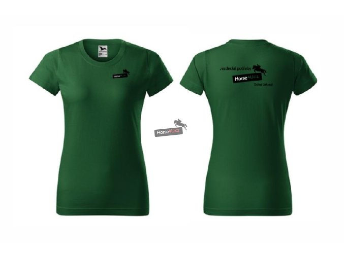 Dámské tričko BASIC Lahvově zelené