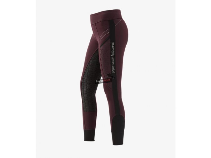 Ronia Ladies Full Seat Gel Pull On Riding Tights Wine 1 768x