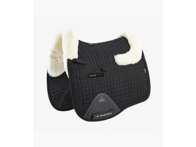 Close Contact Merino Wool European Half Lined Dressage Square Black Natural 1 768x