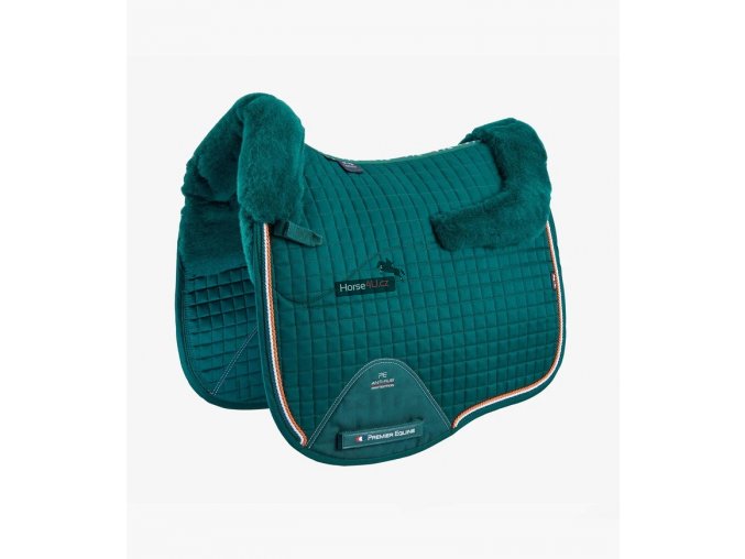 Close Contact Merino Wool European Half Lined Dressage Square Green 1 768x