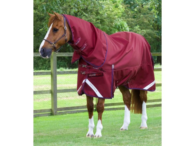 Výběhová deka Premier Equine Titan 50g Burgundy s krkem