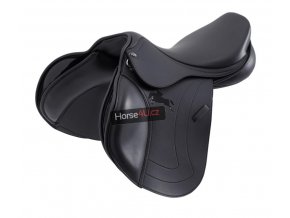 SS20 Prideaux Synthetic Close Contact Jump Saddle Black 3 4 Front NEW 72 RGB