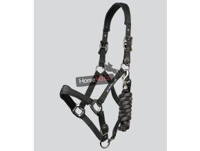 corda head collar with lead rope black 1
