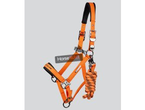 duco head collar with lead rope orange 1
