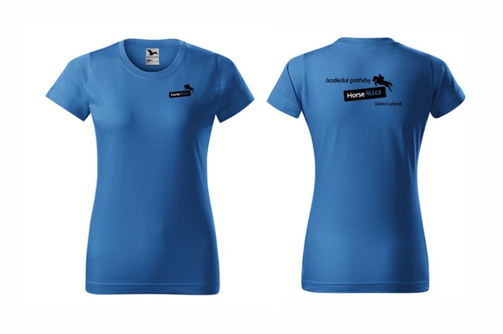 Dámské tričko BASIC Modré Barva: Modrá, Varianta: L