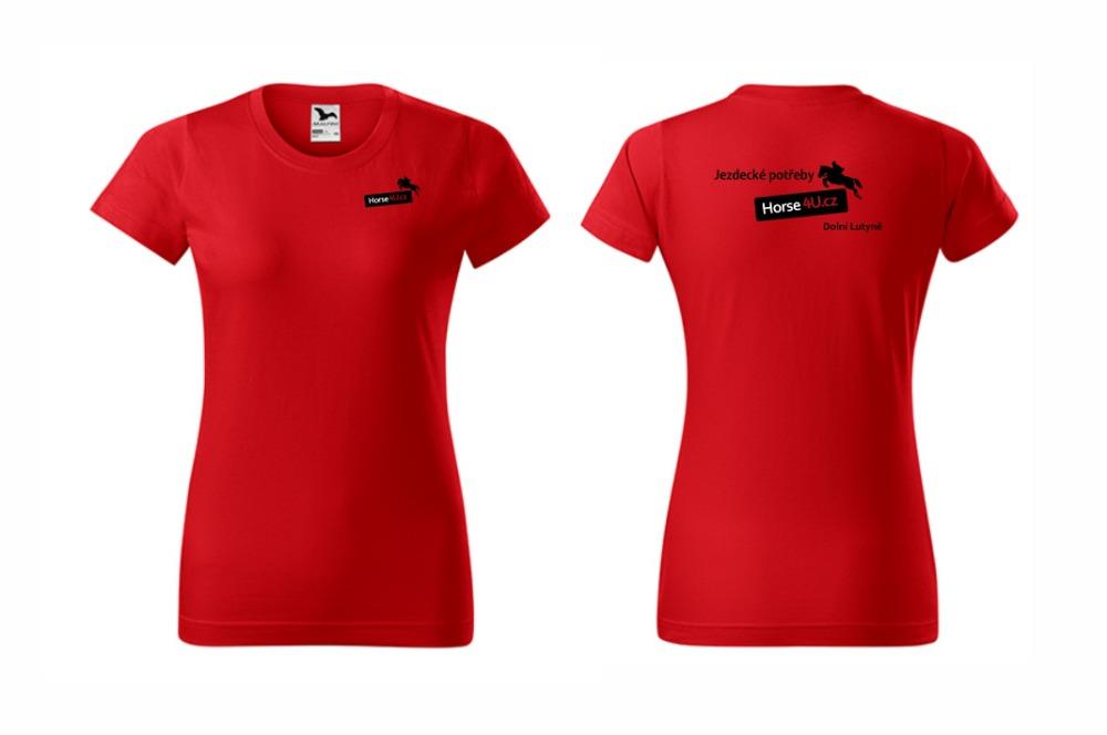 Dámské tričko BASIC Červené Barva: Červená, Varianta: M