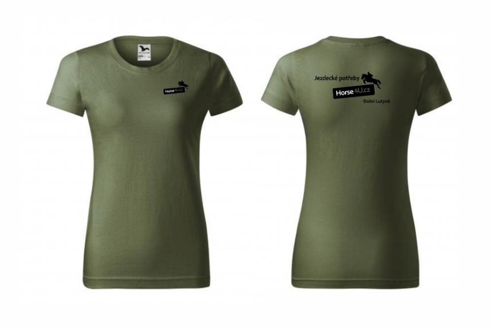 Dámské tričko BASIC Khaki Barva: Zelená, Varianta: L