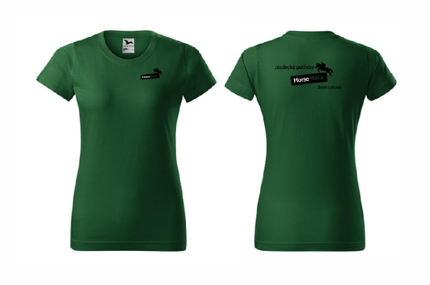 Dámské tričko BASIC Lahvově zelené Barva: Zelená, Varianta: L