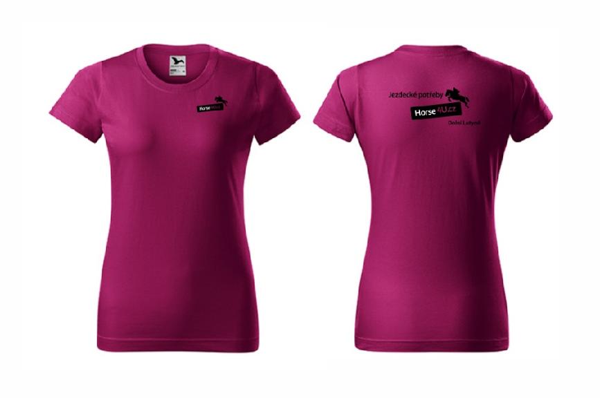 Dámské tričko BASIC Fuchsiové Barva: Růžová, Varianta: XL